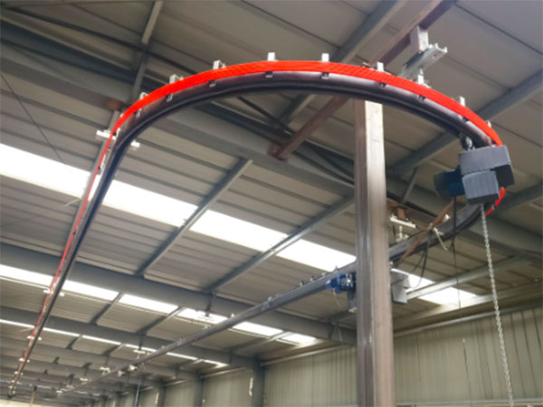 Curved monorail crane